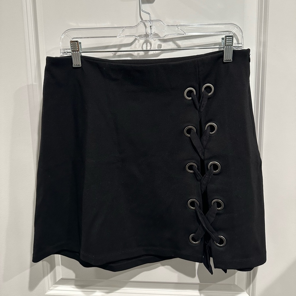 Onehart Laced Detail Mini Skirt Black X-Large